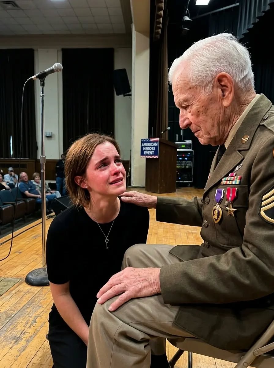 Emma Watson Kneels in Tearful Tribute to Veteran Who Saved Her 20 Years Ago. hyn - BuzzDay