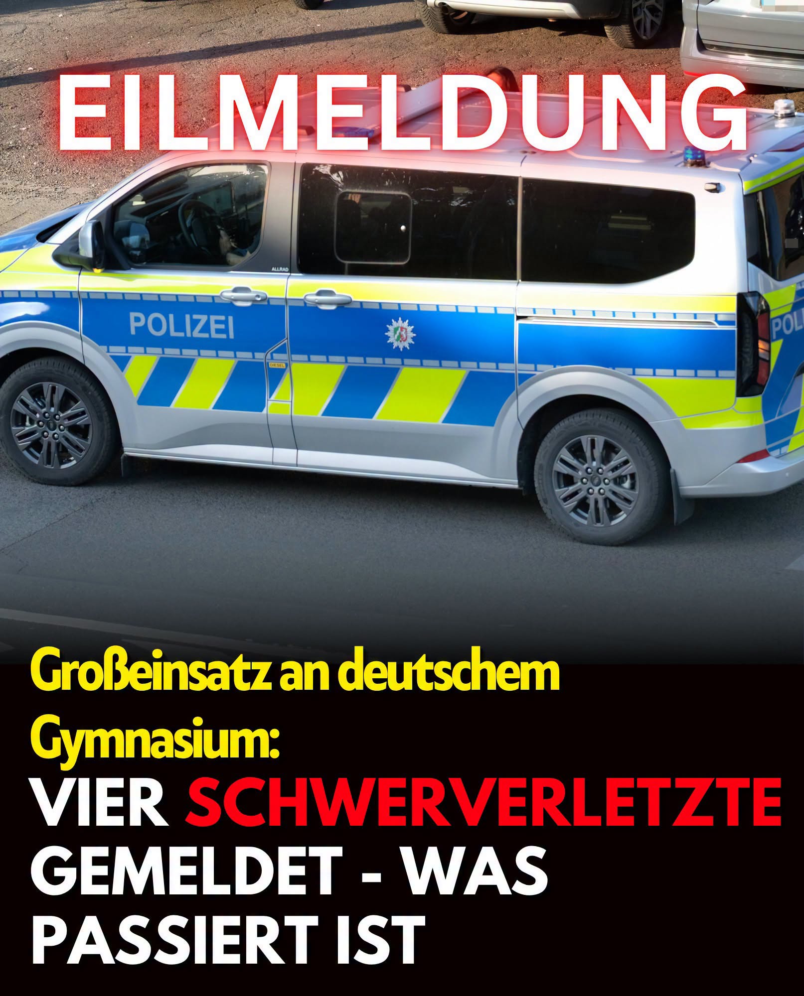 Großeinsatz an deutschem Gymnasium: Vier Schwerverletzte.H - BuzzDay