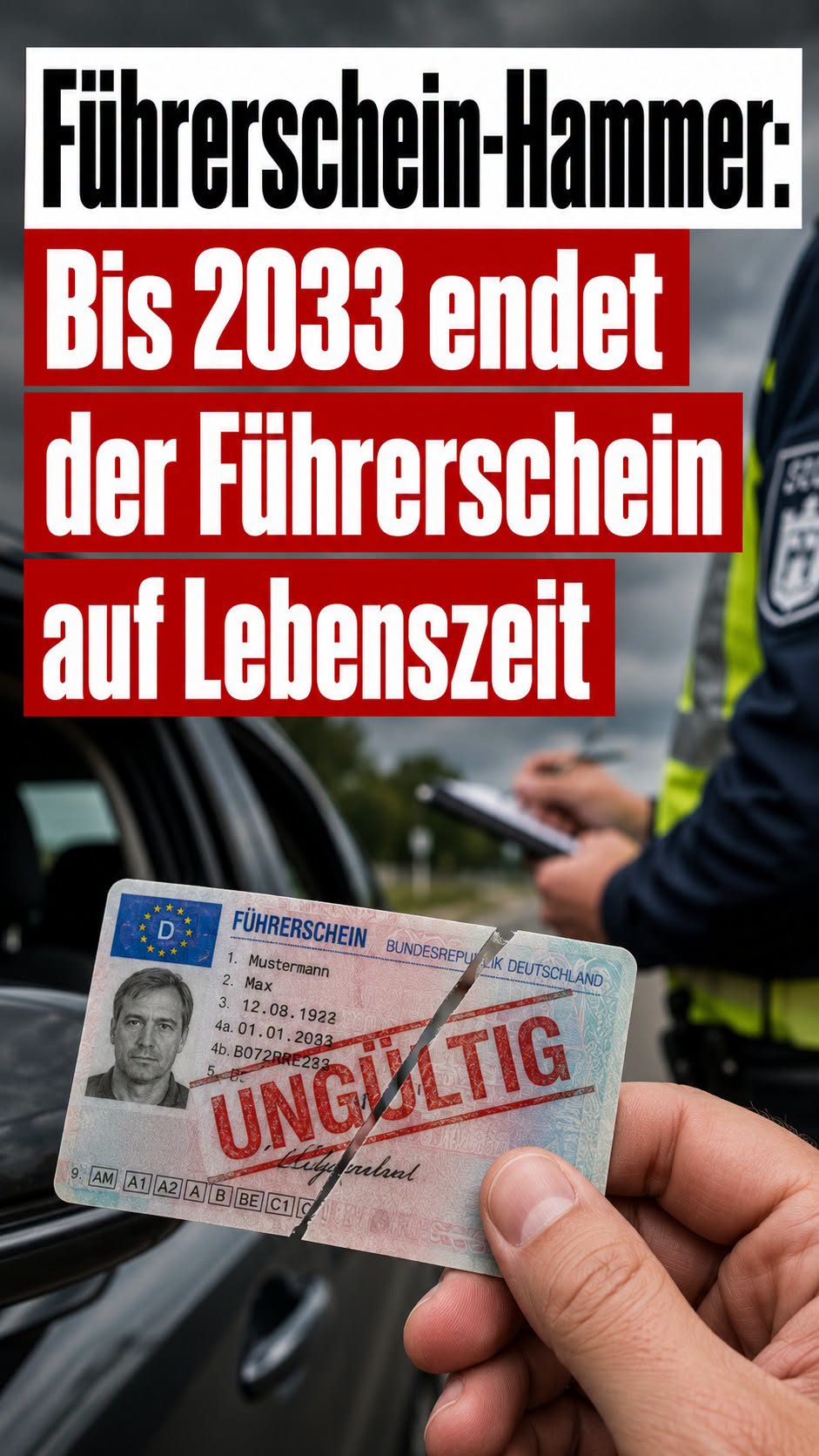 Schock für alle Fahrer: Bis 2033 endet der Führerschein auf Lebenszeit.H - BuzzDay