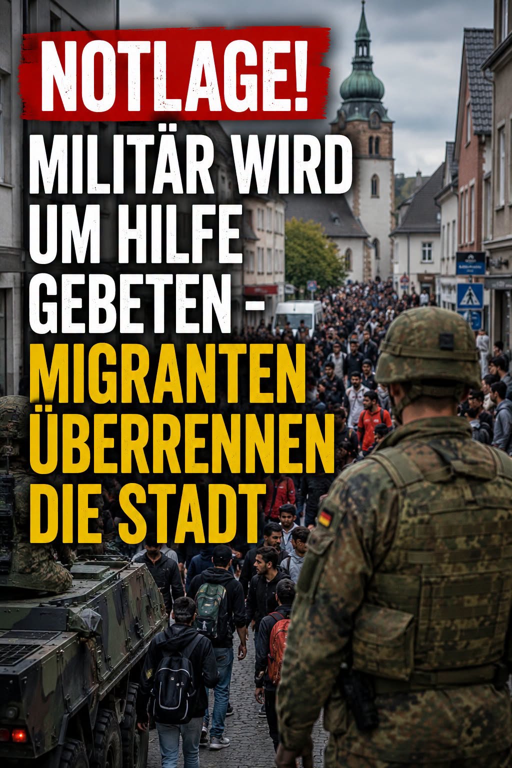 Hunderte Flüchtlinge stürmen Stadt.H - BuzzDay