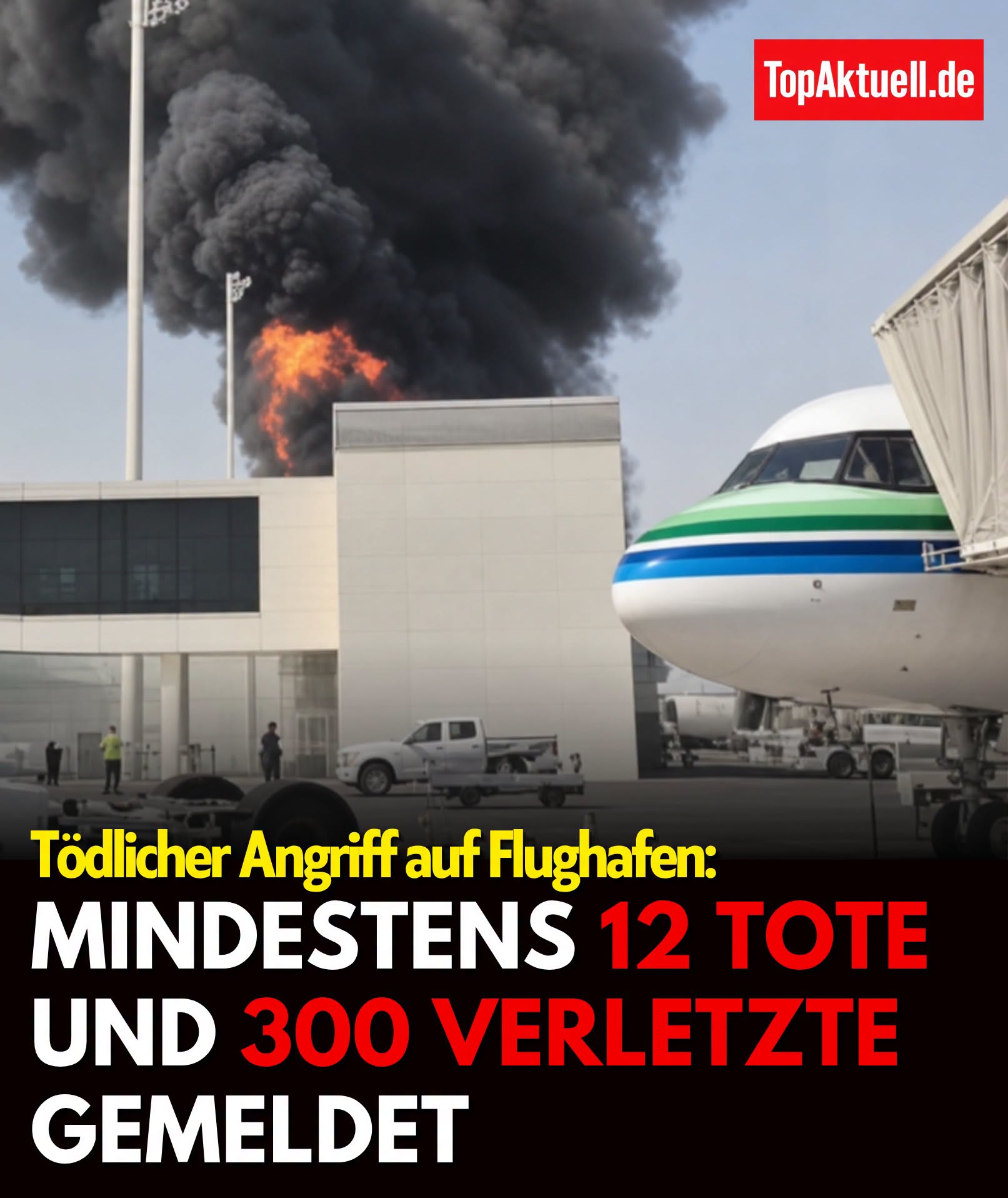 Tödlicher Angriff auf Flughafen: Mindestens 12 Tote und 300 Verletzte gemeldet.H - BuzzDay